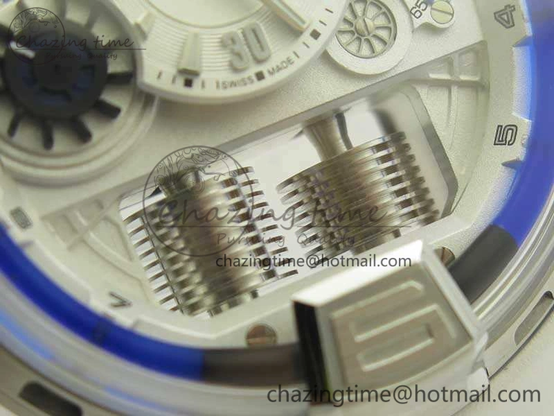 HYT SS CYF White Dial Blue Crown On White Rubber Strap Asian Movement HTY Cal. Packable 6988