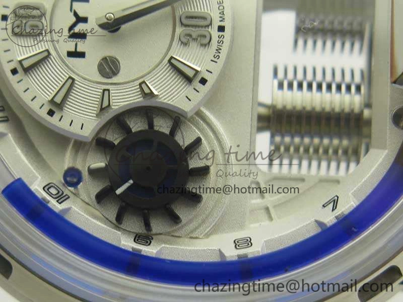 HYT SS CYF White Dial Blue Crown On White Rubber Strap Asian Movement HTY Cal. Packable 6988