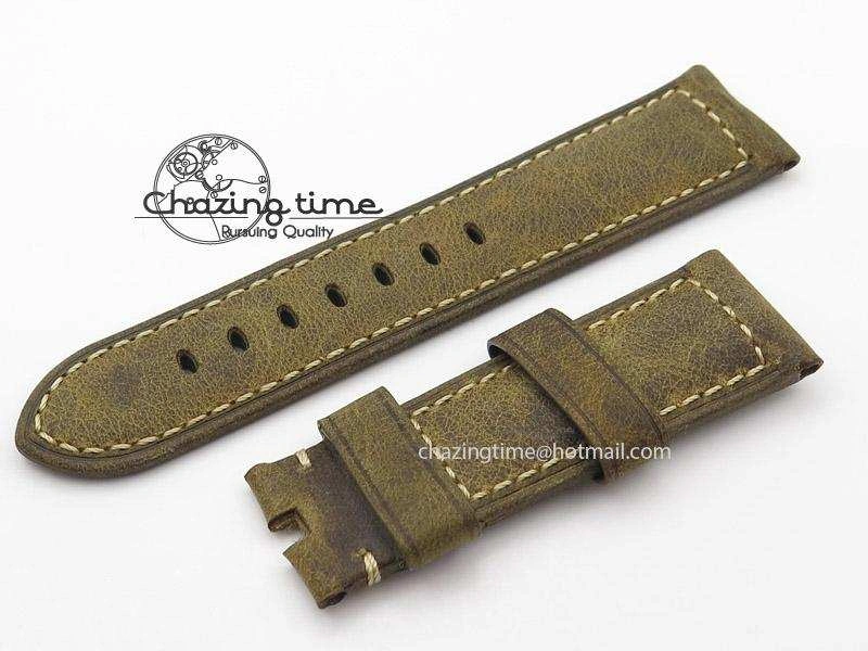 Handmade 24 22 Brown Vintage Strap For Panerai Classic 5113