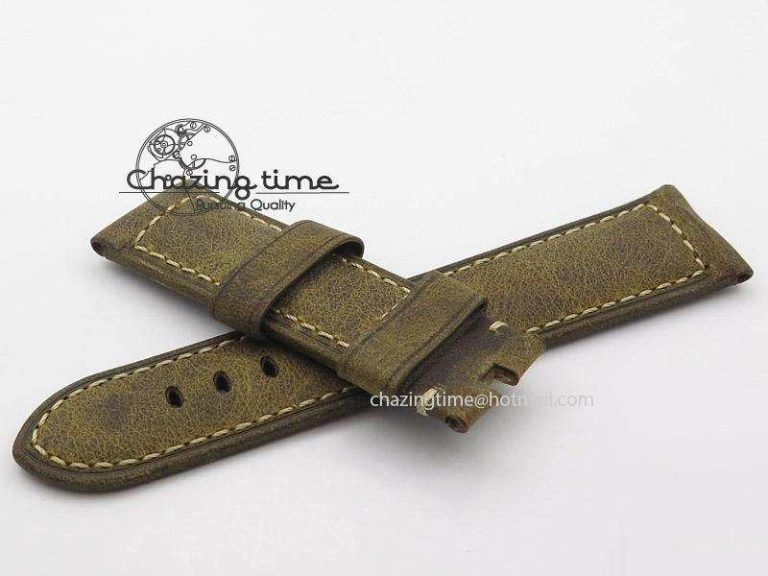 Handmade 24 22 Brown Vintage Strap For Panerai Classic 5113