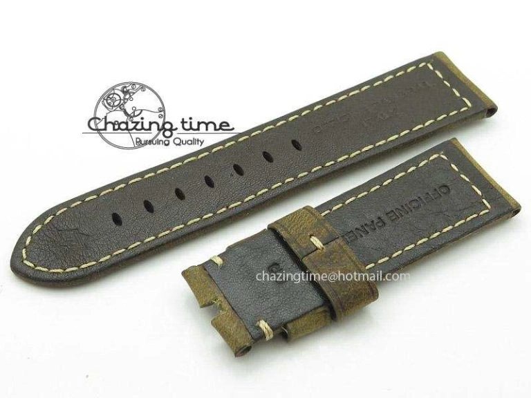 Handmade 24 22 Brown Vintage Strap For Panerai Classic 5113