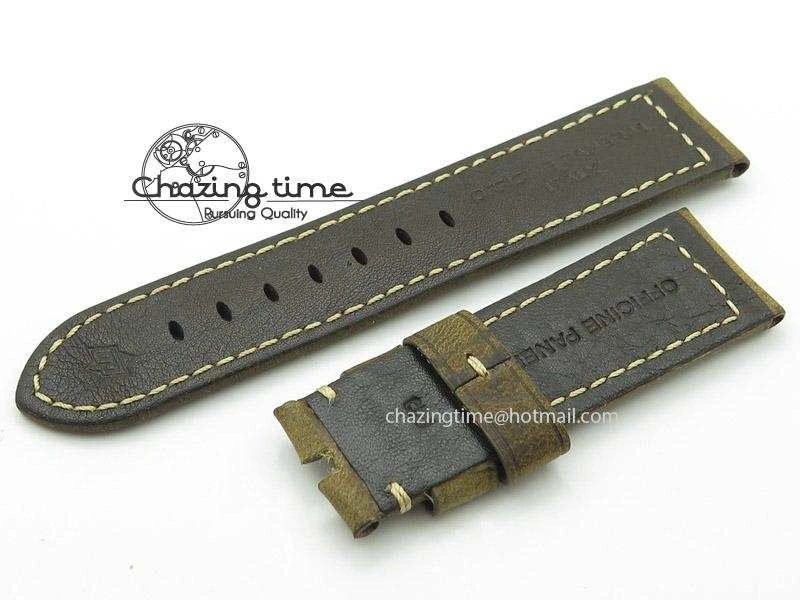 Handmade 24 22 Brown Vintage Strap For Panerai Classic 5113