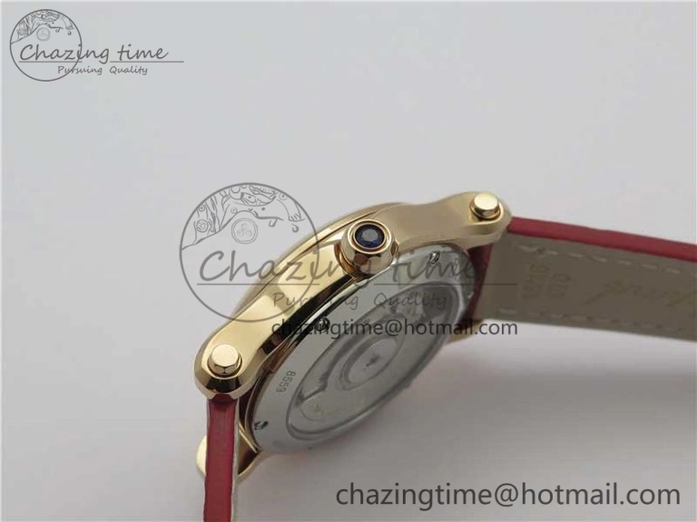 Happy Sport Automatic RG 36mm ZF 1:1 Best Edition White Dial on Red Leather Strap A Effortless 6397
