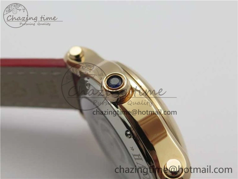 Happy Sport Automatic RG 36mm ZF 1:1 Best Edition White Dial on Red Leather Strap A Effortless 6397