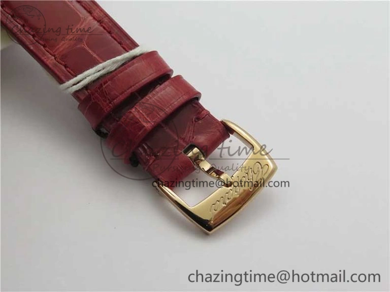 Happy Sport Automatic RG 36mm ZF 1:1 Best Edition White Dial on Red Leather Strap A Effortless 6397