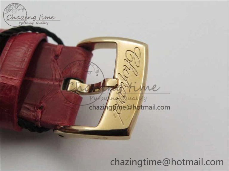 Happy Sport Automatic RG 36mm ZF 1:1 Best Edition White Dial on Red Leather Strap A Effortless 6397