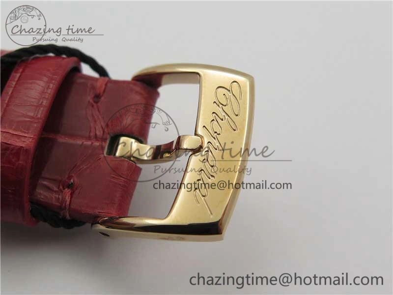 Happy Sport Automatic RG 36mm ZF 1:1 Best Edition White Dial on Red Leather Strap A Effortless 6397