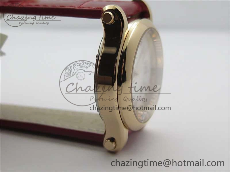 Happy Sport Automatic RG 36mm ZF 1:1 Best Edition White Dial on Red Leather Strap A Effortless 6397