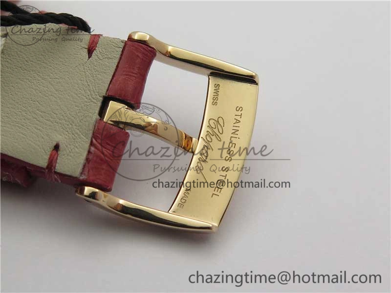 Happy Sport Automatic RG 36mm ZF 1:1 Best Edition White Dial on Red Leather Strap A Effortless 6397