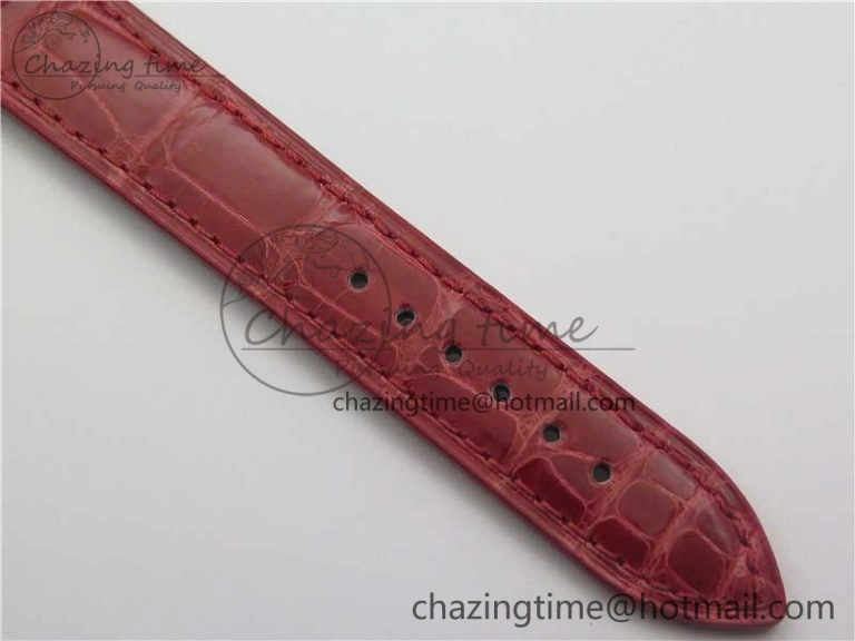 Happy Sport Automatic RG 36mm ZF 1:1 Best Edition White Dial on Red Leather Strap A Effortless 6397