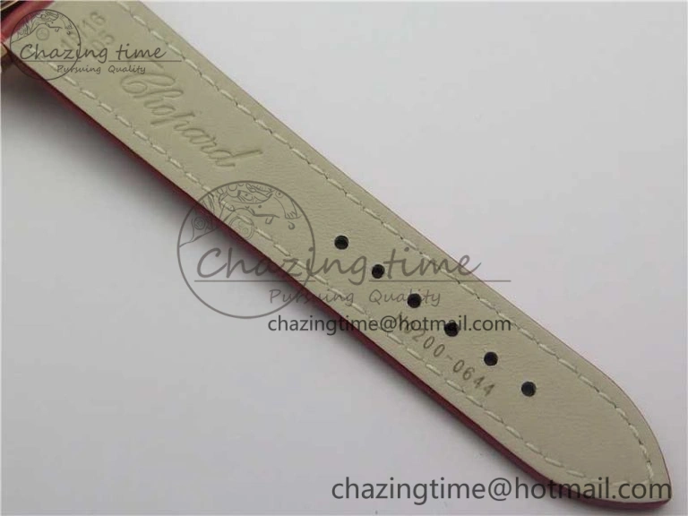 Happy Sport Automatic RG 36mm ZF 1:1 Best Edition White Dial on Red Leather Strap A Effortless 6397