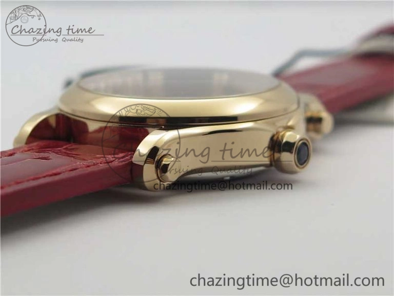 Happy Sport Automatic RG 36mm ZF 1:1 Best Edition White Dial on Red Leather Strap A Effortless 6397