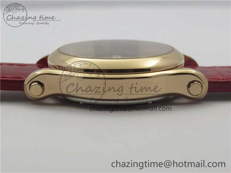 Happy Sport Automatic RG 36mm ZF 1:1 Best Edition White Dial on Red Leather Strap A Effortless 6397