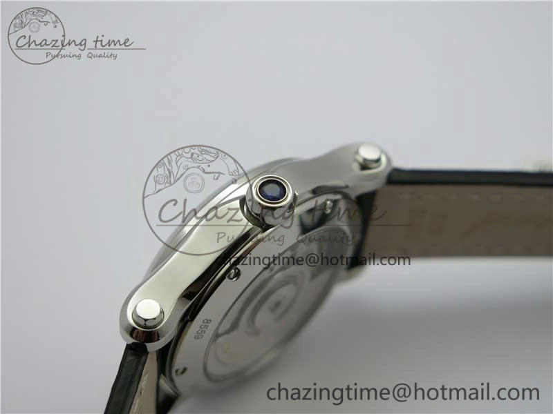Happy Sport Automatic SS 36mm ZF 1:1 Best Edition White Dial on Black Leather Strap A TopPick 6396