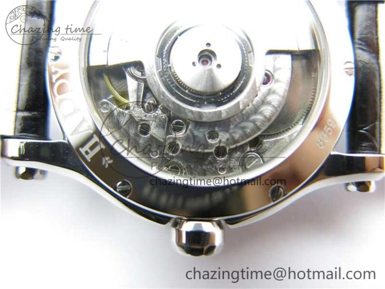 Happy Sport Automatic SS 36mm ZF 1:1 Best Edition White Dial on Black Leather Strap A TopPick 6396