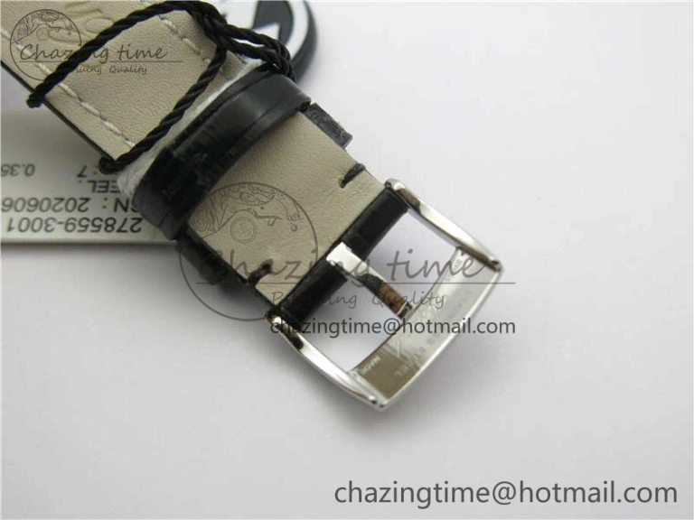 Happy Sport Automatic SS 36mm ZF 1:1 Best Edition White Dial on Black Leather Strap A TopPick 6396