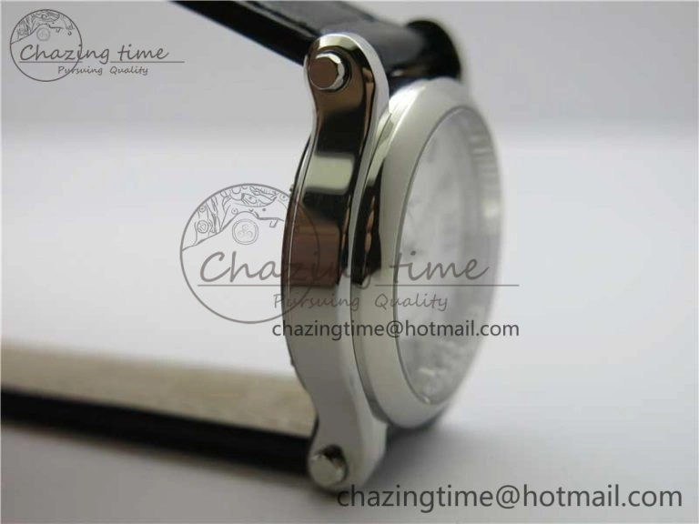 Happy Sport Automatic SS 36mm ZF 1:1 Best Edition White Dial on Black Leather Strap A TopPick 6396
