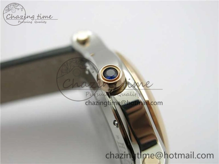 Original Happy Sport Automatic SS RG 36mm ZF 1:1 Best Edition White Dial on Black Leather Strap A 6394