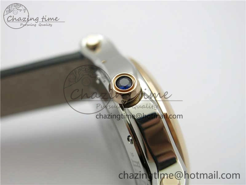 Original Happy Sport Automatic SS RG 36mm ZF 1:1 Best Edition White Dial on Black Leather Strap A 6394
