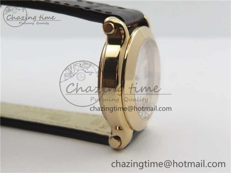 Happy Sport Mini RG ZF MOP Dial on Black Leather Strap Swiss ETA 955. ModernLook 10552