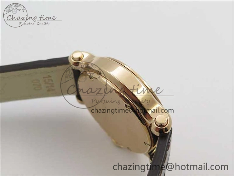 Happy Sport Mini RG ZF MOP Dial on Black Leather Strap Swiss ETA 955. ModernLook 10552