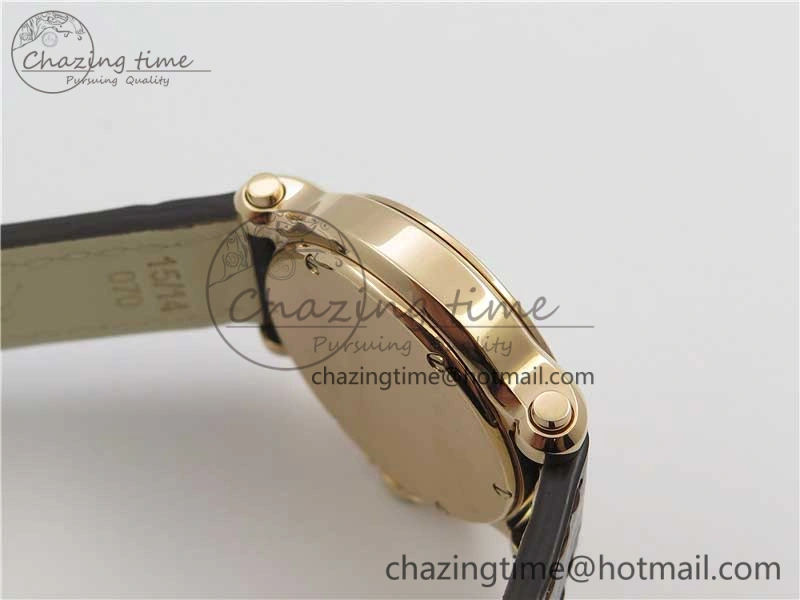 Happy Sport Mini RG ZF MOP Dial on Black Leather Strap Swiss ETA 955. ModernLook 10552