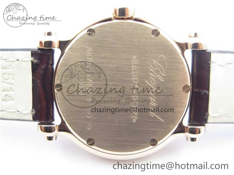 Happy Sport Mini RG ZF MOP Dial on Black Leather Strap Swiss ETA 955. ModernLook 10552