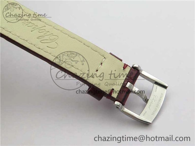 Original Happy Sport Mini SS ZF MOP Dial on Red Leather Strap Swiss ETA 955. 6395