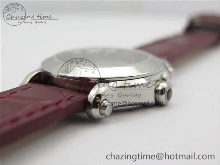 Original Happy Sport Mini SS ZF MOP Dial on Red Leather Strap Swiss ETA 955. 6395