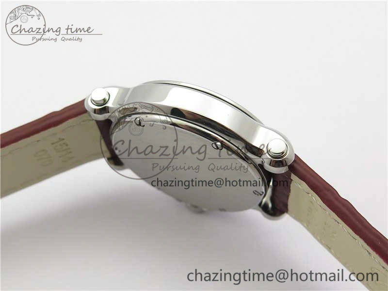 Original Happy Sport Mini SS ZF MOP Dial on Red Leather Strap Swiss ETA 955. 6395