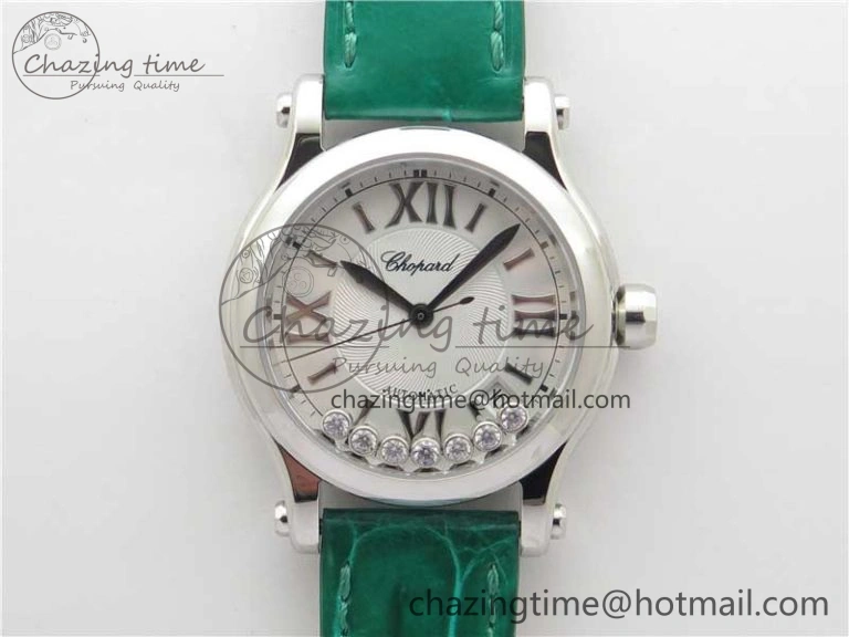 Original Happy Sport Mini SS ZF MOP Dial on Red Leather Strap Swiss ETA 955. 6395