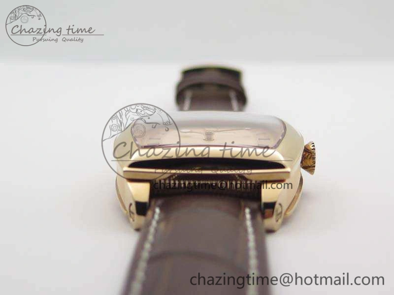 SunProtective Heritage @12 Date RG SWF Best Edition Gold Dial On Leather Strap A 5364
