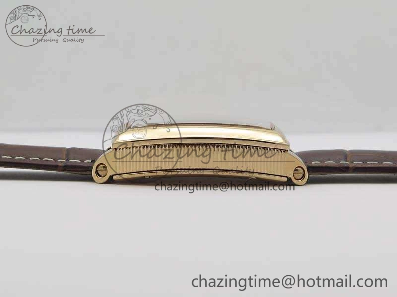 SunProtective Heritage @12 Date RG SWF Best Edition Gold Dial On Leather Strap A 5364