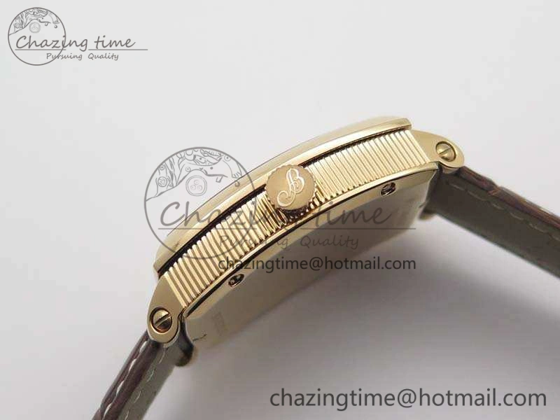 SunProtective Heritage @12 Date RG SWF Best Edition Gold Dial On Leather Strap A 5364
