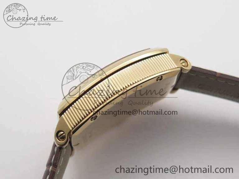 SunProtective Heritage @12 Date RG SWF Best Edition Gold Dial On Leather Strap A 5364