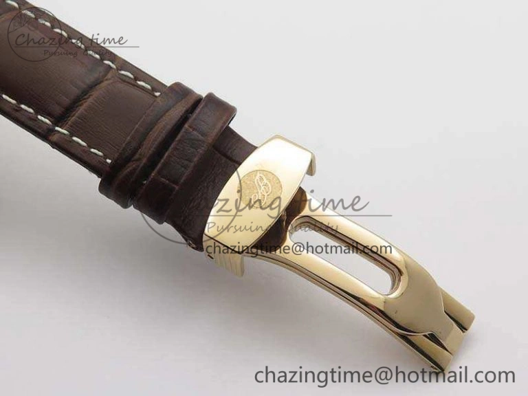 SunProtective Heritage @12 Date RG SWF Best Edition Gold Dial On Leather Strap A 5364