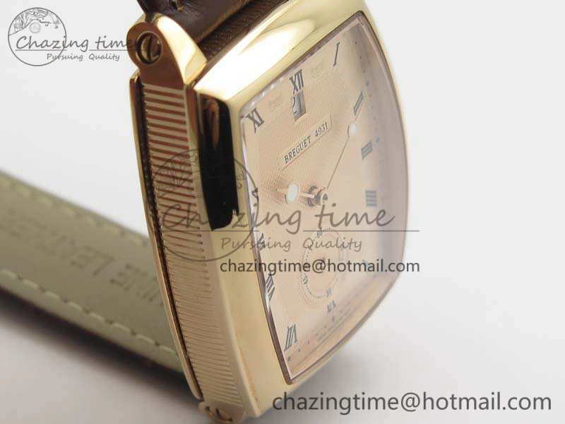 SunProtective Heritage @12 Date RG SWF Best Edition Gold Dial On Leather Strap A 5364