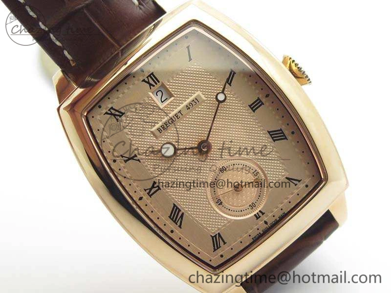 SunProtective Heritage @12 Date RG SWF Best Edition Gold Dial On Leather Strap A 5364
