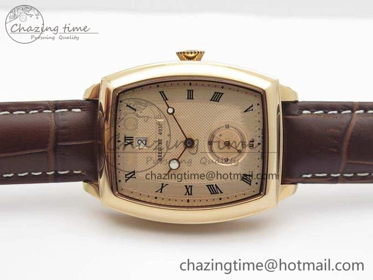 SunProtective Heritage @12 Date RG SWF Best Edition Gold Dial On Leather Strap A 5364