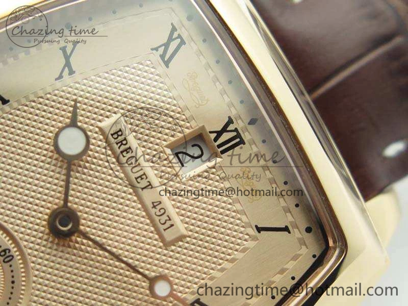 SunProtective Heritage @12 Date RG SWF Best Edition Gold Dial On Leather Strap A 5364