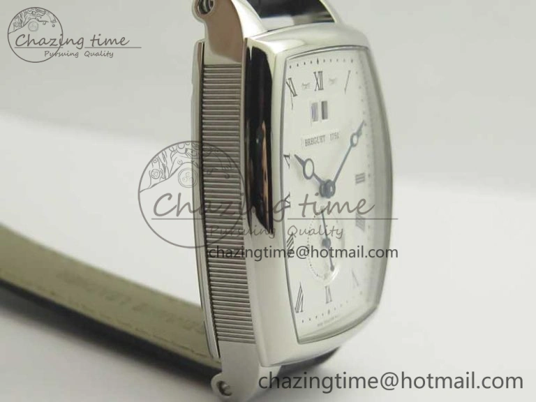 Sophisticated Heritage @12 big date SS HGF White Dial Black Roman Markers on Black Leather Strap A23J 5347