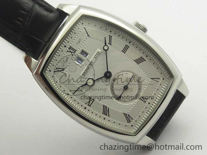 Sophisticated Heritage @12 big date SS HGF White Dial Black Roman Markers on Black Leather Strap A23J 5347