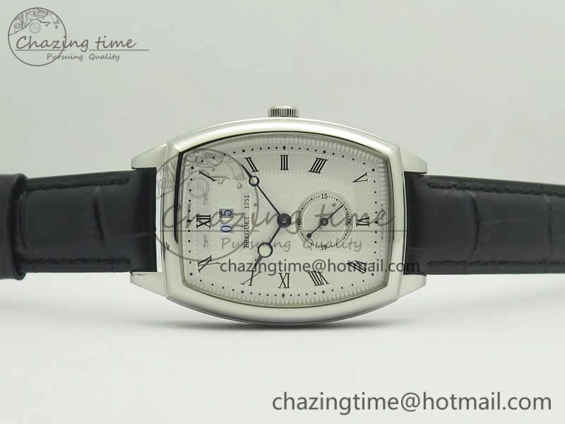 Sophisticated Heritage @12 big date SS HGF White Dial Black Roman Markers on Black Leather Strap A23J 5347
