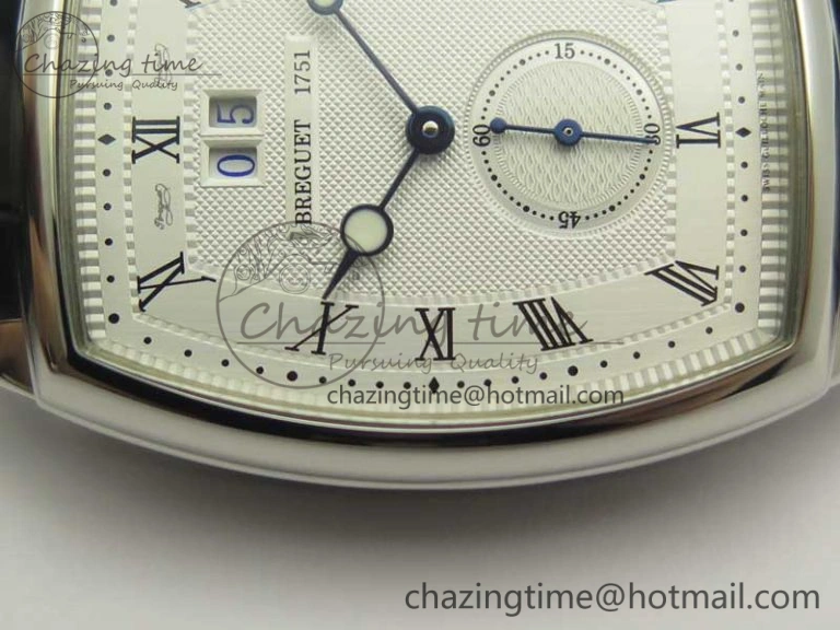 Sophisticated Heritage @12 big date SS HGF White Dial Black Roman Markers on Black Leather Strap A23J 5347