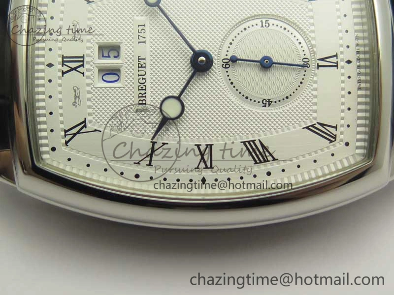 Sophisticated Heritage @12 big date SS HGF White Dial Black Roman Markers on Black Leather Strap A23J 5347