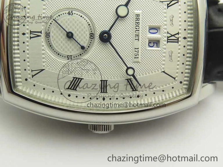 Sophisticated Heritage @12 big date SS HGF White Dial Black Roman Markers on Black Leather Strap A23J 5347
