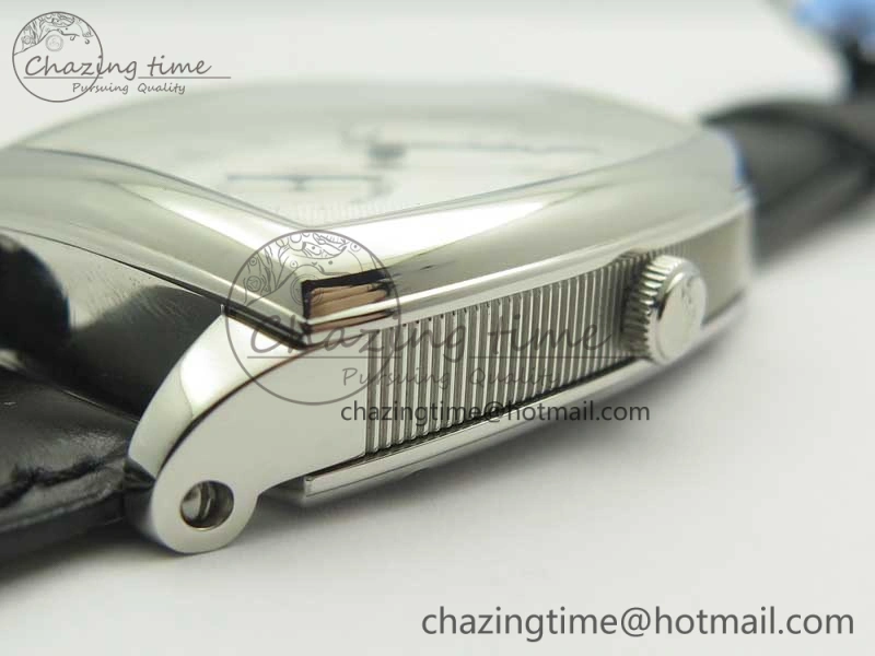Sophisticated Heritage @12 big date SS HGF White Dial Black Roman Markers on Black Leather Strap A23J 5347