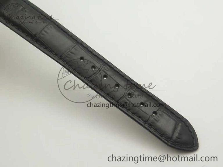 Sophisticated Heritage @12 big date SS HGF White Dial Black Roman Markers on Black Leather Strap A23J 5347