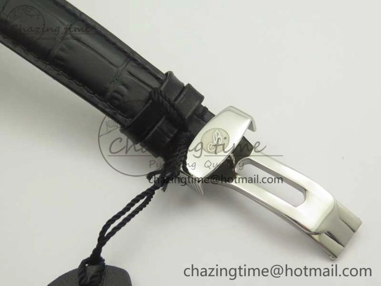 Sophisticated Heritage @12 big date SS HGF White Dial Black Roman Markers on Black Leather Strap A23J 5347