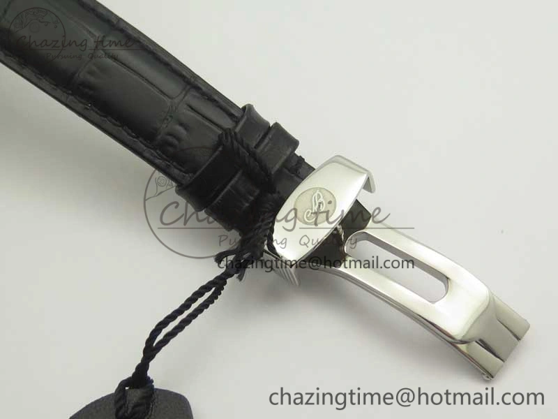 Sophisticated Heritage @12 big date SS HGF White Dial Black Roman Markers on Black Leather Strap A23J 5347